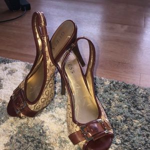 Guess Logo Slingback Heel
